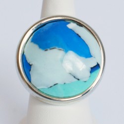 copy of Large blue, green and white ring