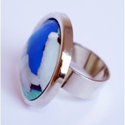copy of Large blue, green and white ring