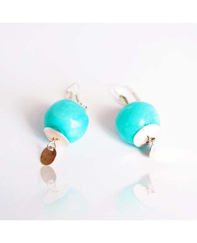 Boucles d'oreilles turquoises et argent