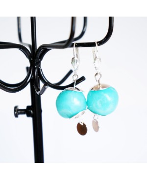 Turquoise and Silver Earrings Handcrafted earrings