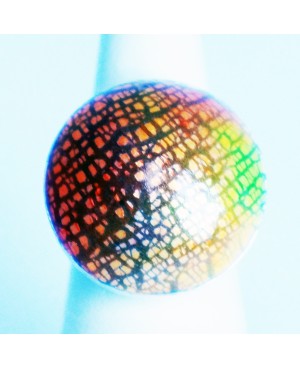 Bague rouge, orange et jaune effet métal Bagues gourmandes et en pâte polymère