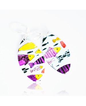 Boucles d'oreilles poissons multicolores Boucles d'oreilles artisanales (fait-main)