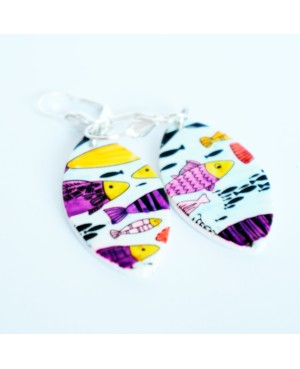Multicolored fish earrings Handcrafted earrings
