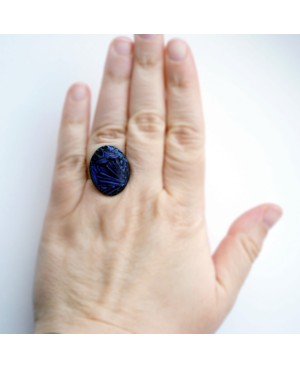 Bague en relief violette foncée Bagues gourmandes et en pâte polymère