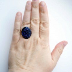 Dark purple embossed ring