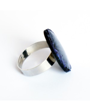 Dark purple embossed ring Quirky and polymer clay rings