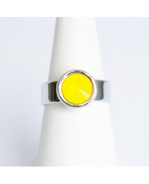 Yellow solitaire ring in crystal “Solitaire” Swarovski crystal ring