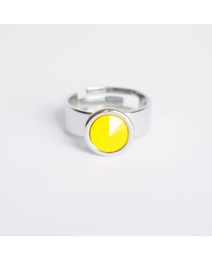 Yellow solitaire ring in crystal “Solitaire” Swarovski crystal ring