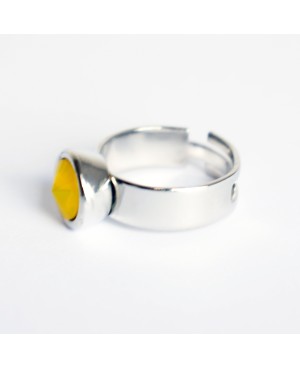 Bague solitaire jaune en cristal Bagues "solitaire" en cristal