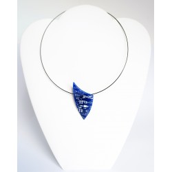 Navy blue pendant with white fishes