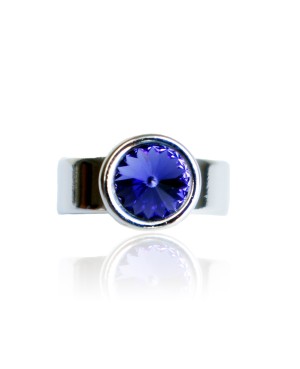 Bague solitaire violette en cristal de Swarovski Bagues "solitaire" en cristal
