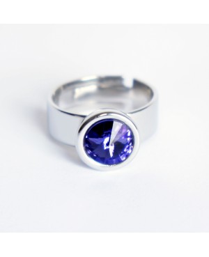Bague solitaire violette en cristal de Swarovski Bagues "solitaire" en cristal