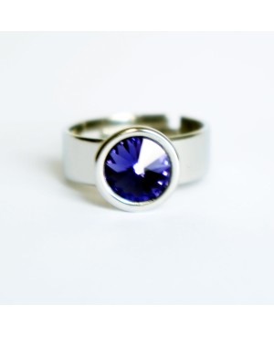 Bague solitaire violette en cristal de Swarovski Bagues "solitaire" en cristal