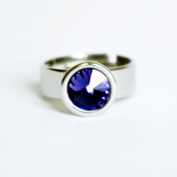 Purple solitaire ring
