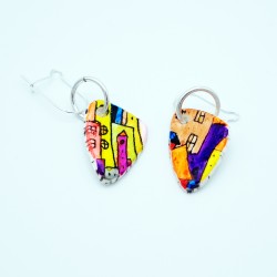 Multicolored house earrings