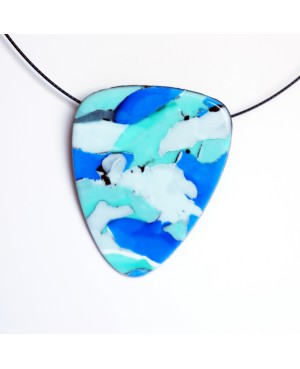 White, blue, and turquoise pendant Polymer clay pendants