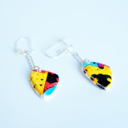 Multicolored cat earrings