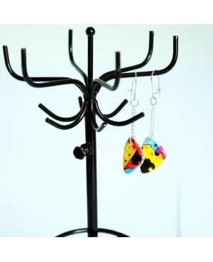 Boucles d'oreilles chats multicolores Boucles d'oreilles artisanales (fait-main)