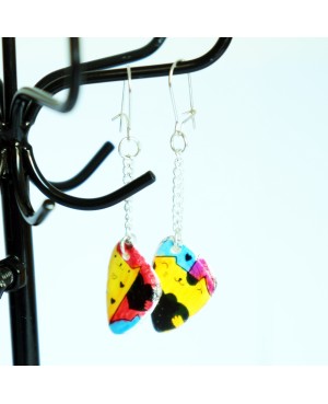 Boucles d'oreilles chats multicolores Boucles d'oreilles artisanales (fait-main)