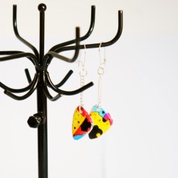 Multicolored cat earrings