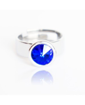 Swarovski crystal blue solitaire ring “Solitaire” Swarovski crystal ring
