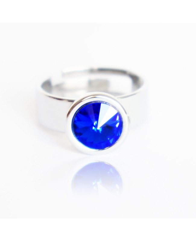 Swarovski crystal blue solitaire ring “Solitaire” Swarovski crystal ring