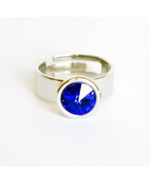 Bague solitaire bleue en cristal de Swarovski Bagues "solitaire" en cristal