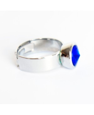 Bague solitaire bleue en cristal de Swarovski Bagues "solitaire" en cristal