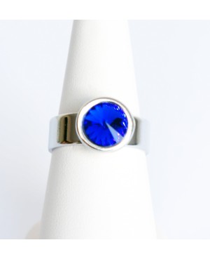 Swarovski crystal blue solitaire ring “Solitaire” Swarovski crystal ring