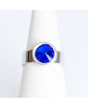 Bague solitaire bleue en cristal de Swarovski Bagues "solitaire" en cristal