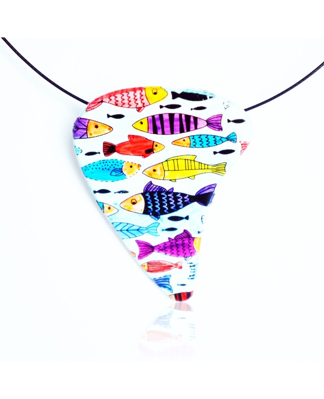 Multicolored fish pendant