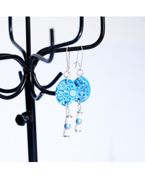 Blue and white azulejos earrings. Handcrafted earrings