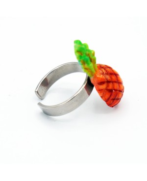 Adjustable pineapple ring Quirky and polymer clay rings