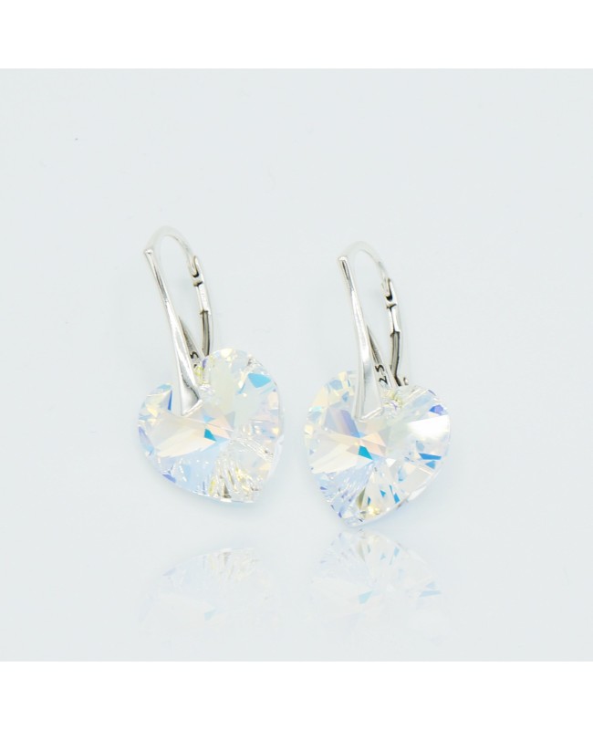 Boucles d'oreilles coeurs transparents