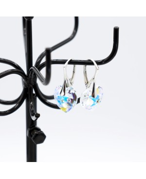 Boucles d'oreilles coeurs transparents Boucles d'oreilles en perles et cristal