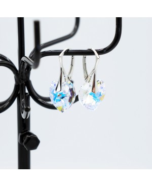 Boucles d'oreilles coeurs transparents Boucles d'oreilles en perles et cristal
