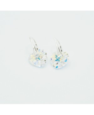 Boucles d'oreilles coeurs transparents Boucles d'oreilles en perles et cristal