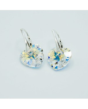 Boucles d'oreilles coeurs transparents Boucles d'oreilles en perles et cristal