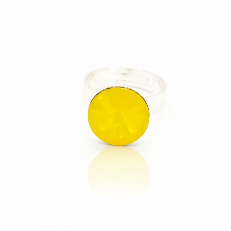 Yellow solitaire ring.