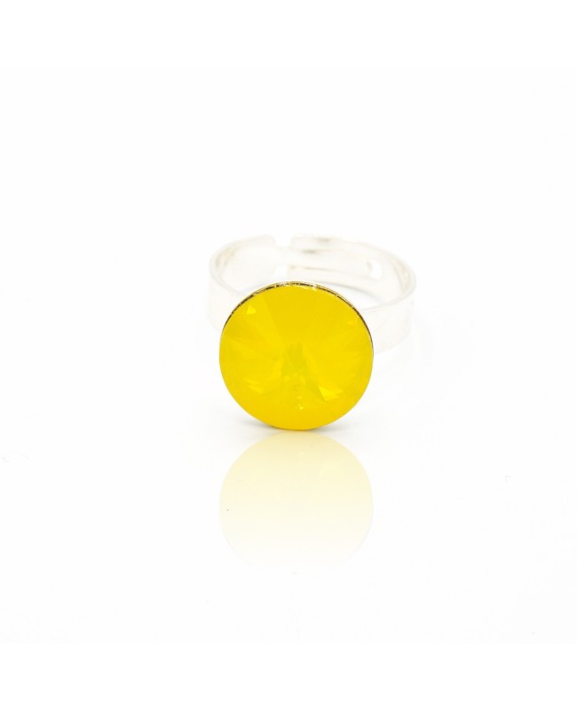 Yellow solitaire ring.