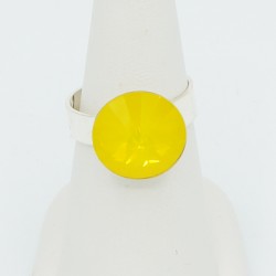 Yellow solitaire ring.