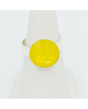 Yellow solitaire ring. “Solitaire” Swarovski crystal ring