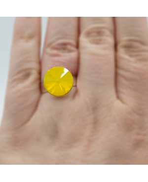 Yellow solitaire ring. “Solitaire” Swarovski crystal ring
