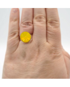 Yellow solitaire ring. “Solitaire” Swarovski crystal ring