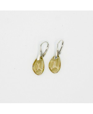 Boucles d'oreilles beiges en cristal de Swarovski et argent Boucles d'oreilles en perles et cristal