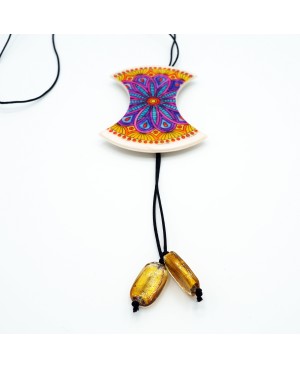 Multicolored Mandala Pendant Necklace Chains or long necklaces