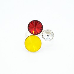 Yellow, red, and white trio ring
