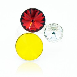Yellow, red, and white trio ring