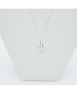 Pendentif coeur transparent avec chaîne en argent Pendentifs coeur