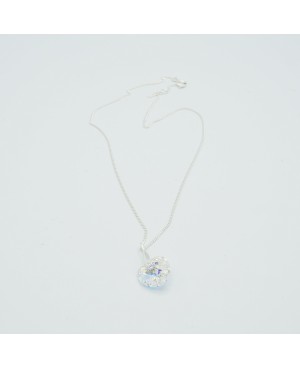 Pendentif coeur transparent avec chaîne en argent Pendentifs coeur